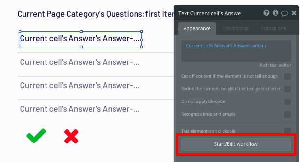 Creating a new no-code workflow when a trivia answer is selected