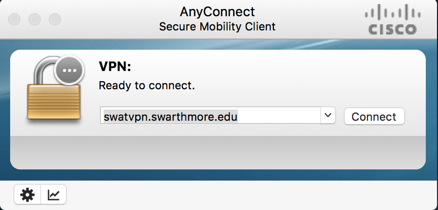 Swarthmore VPN initial login dialog window