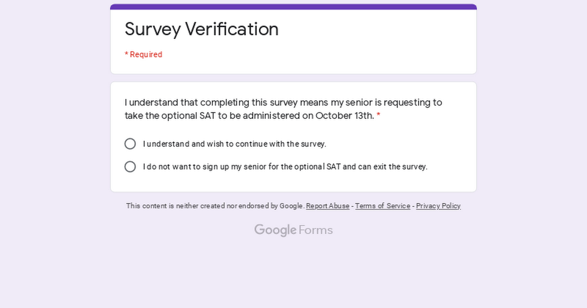 Survey Verification