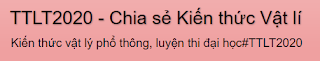 Blog Kiến thức Vật Lí