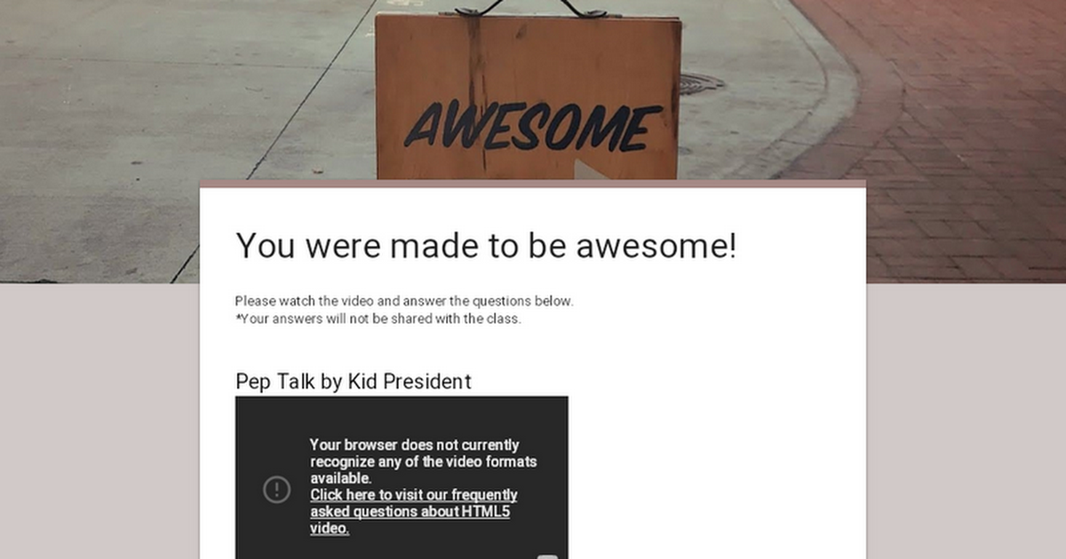 You were made to be awesome!