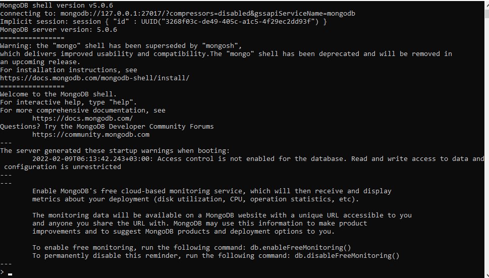 MongoDB Python on Windows: Verifying Installation
