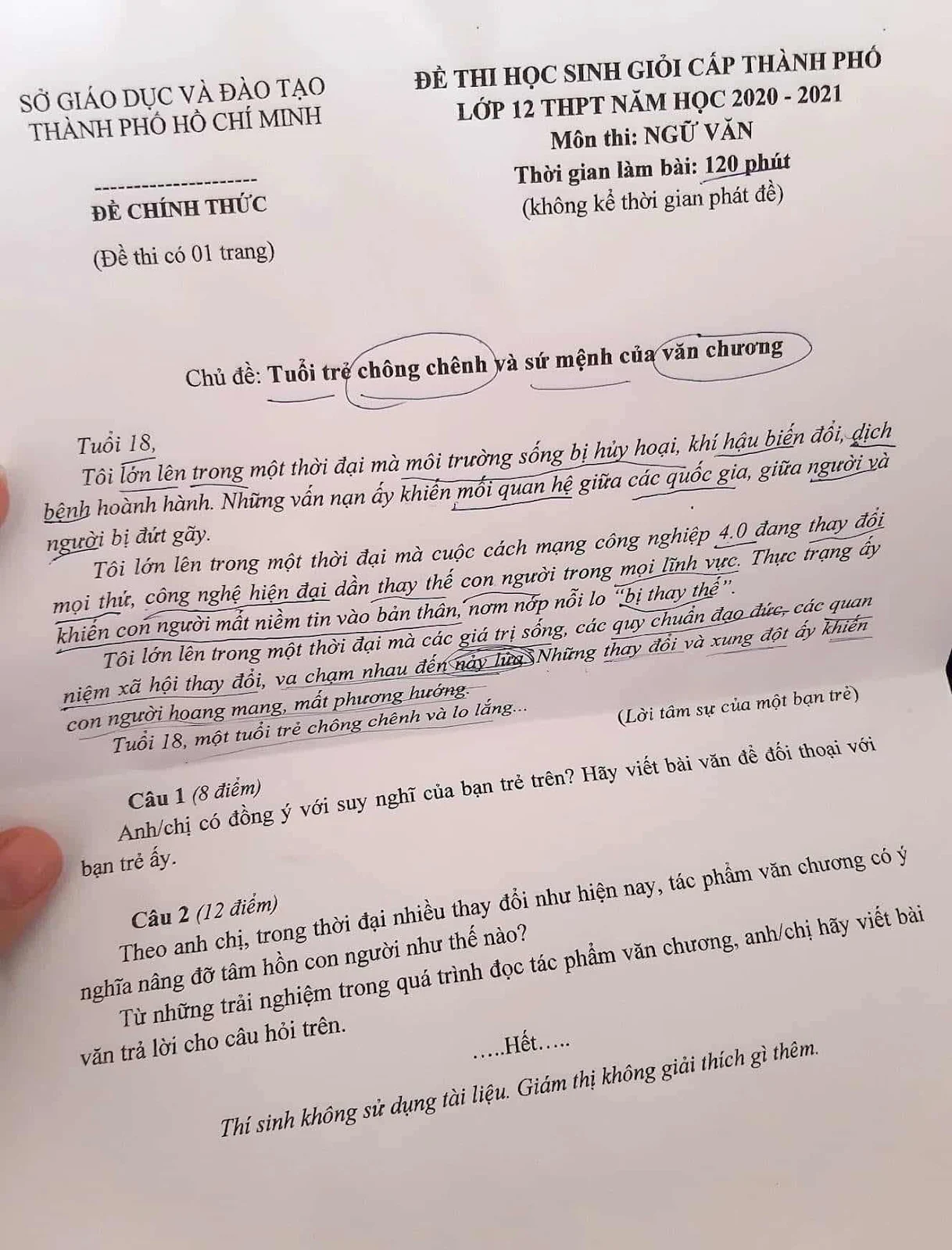 ĐỀ THI VÀ BẢN CHẤT NỀN GIÁO DỤC