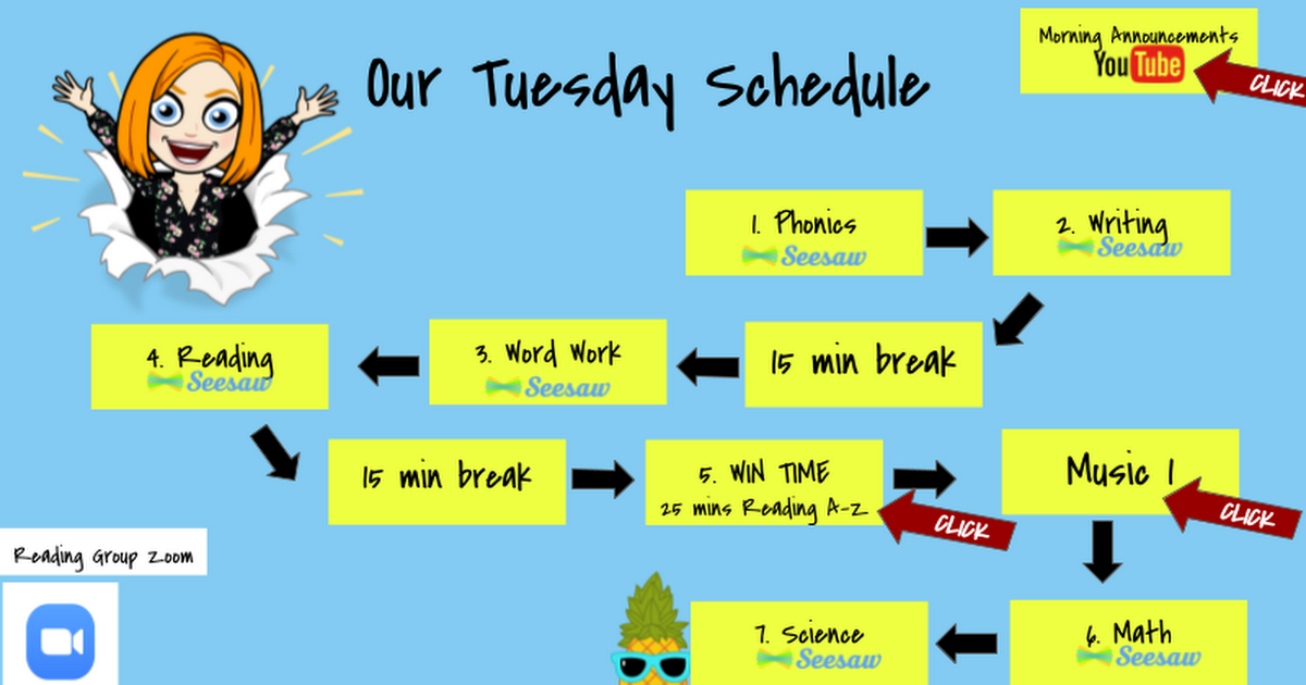 Tuesday Schedule 3/23