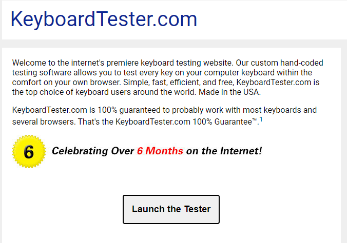 Do a “keyboard tester” search using the internet, and choose the one that you would like to use.