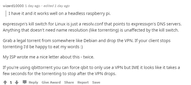 ExpressVPN Kills Switch user comments