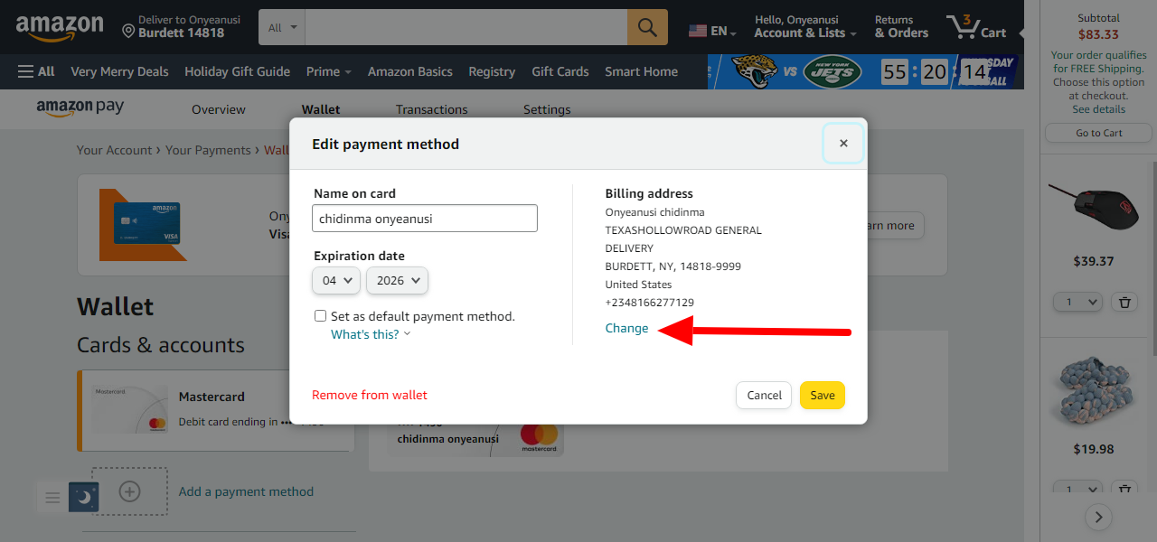 How to change your billing address on the Amazon website: image 6