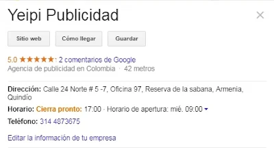 Ficha Google Mi negocio búsqueda por nombre