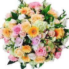 Peach Pink Green Mix Flowers Delivery - Flower Shop Florist Wellington