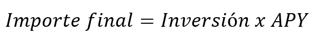 Calculo del importe final con una tasa APY