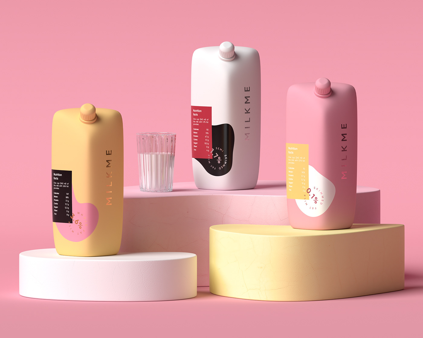 branding  color colour design dimension milk minimal Packaging product