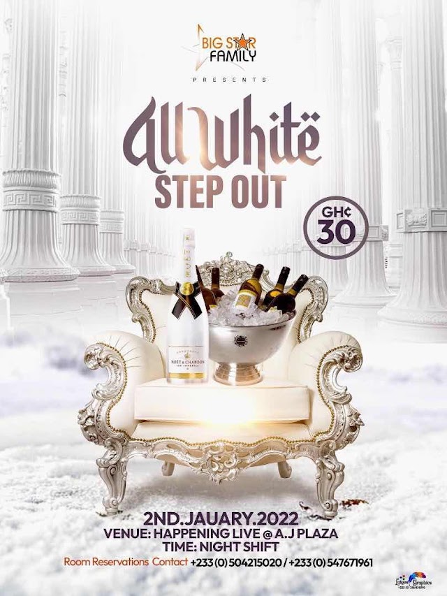 The Big Star family biggest annual  party in Ghana dubbed ;All WHITE PARTY  is slated to take place on 2nd January at A.J Plaza Hotel- Techiman  