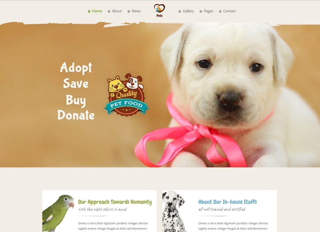 Dunia Hewan Peliharaan |  Perawatan Hewan Peliharaan & Toko Hewan Peliharaan, Tema WordPress Perawatan Hewan