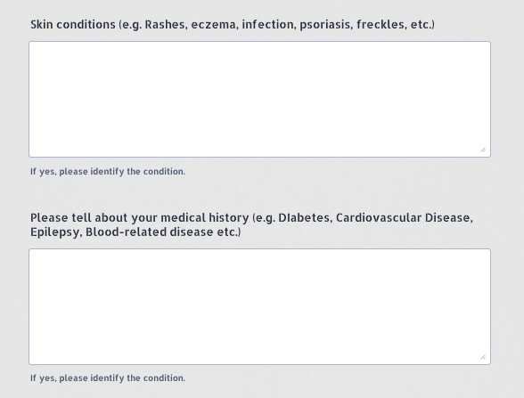 examples from questionnaire