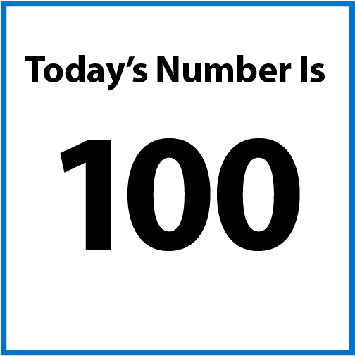 Today's number is 100.