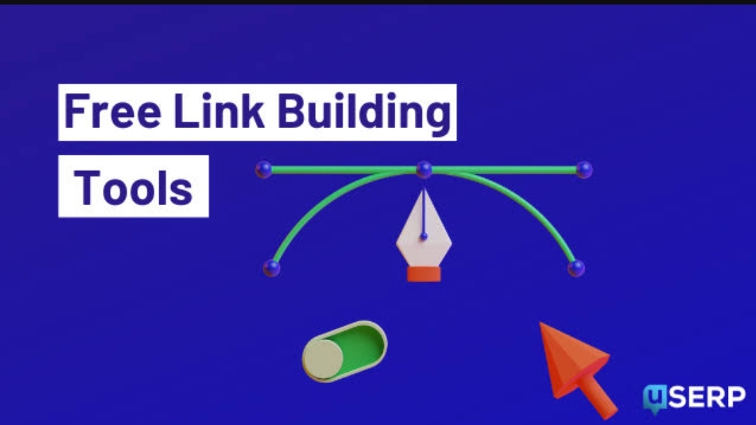 Vector image with caption Free Link Building Tools
