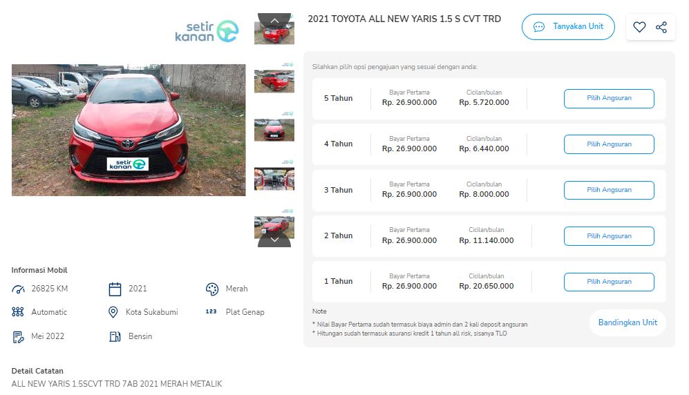 toyota yaris bekas