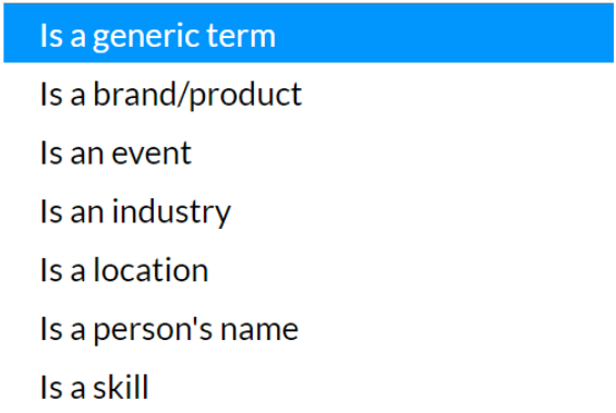 7 terms you can choose to match your keyword in a title generator like Blog Title Generator