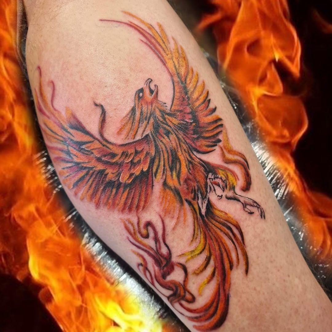 Fiery Phoenix Tattoos