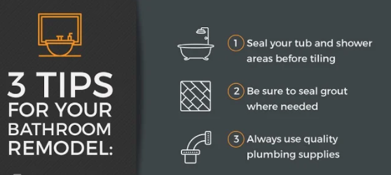 Chart of the three tips for your bathroom remodel