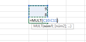 Fórmulas Excel =MULT parâmetros