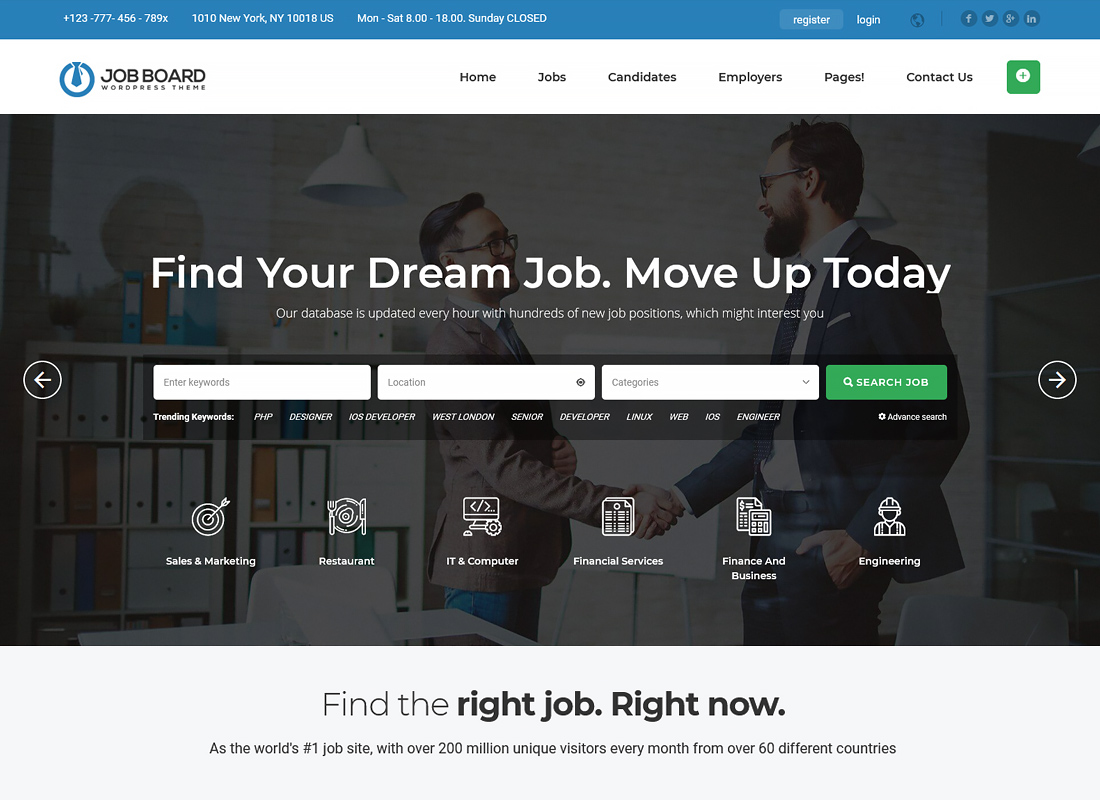 Tema de WordPress para bolsa de trabajo - InJob