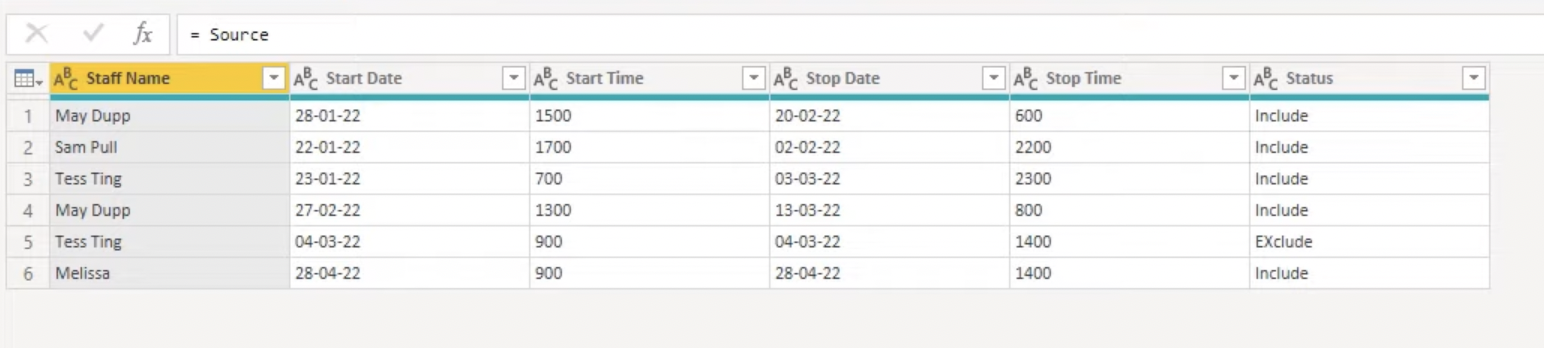 Dataset For Power BI Between-Dates Working Hours