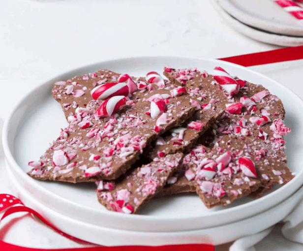 candy cane chocolate bark