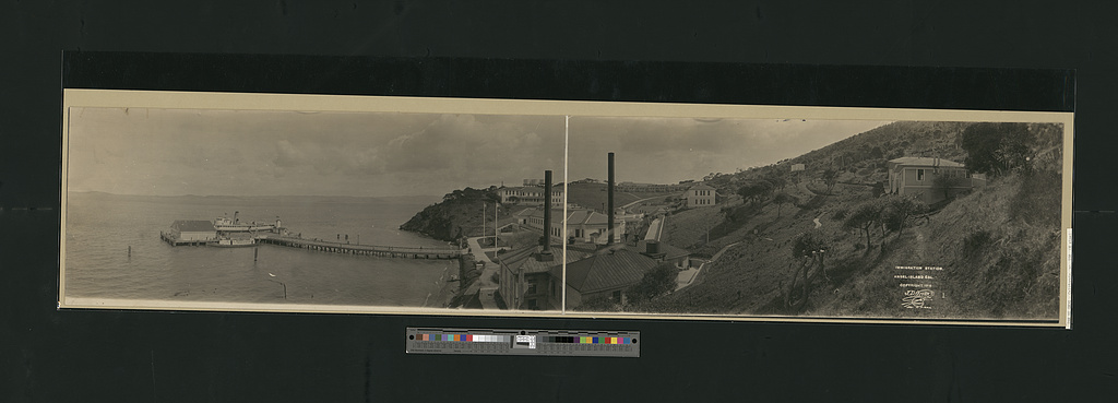 Panorama of Angel Island in the San Francisco Bay from the year 1915. 