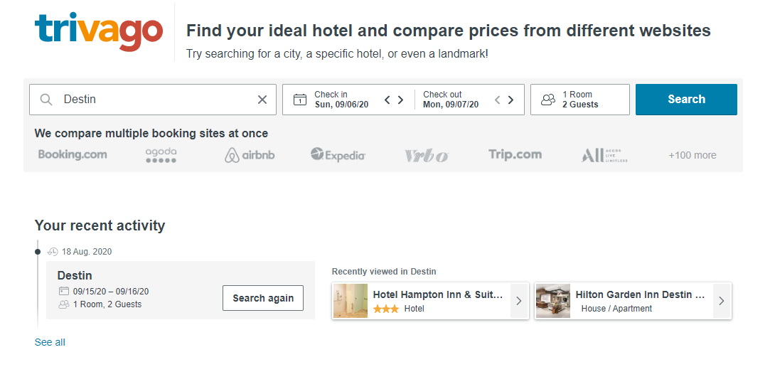 Top Online Hotel Reservation System - trivago