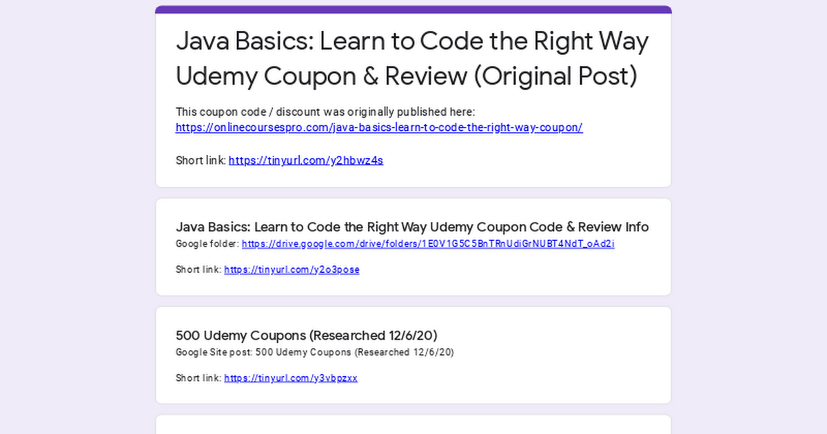 Java Basics Learn to Code the Right Way Udemy Coupon & Review