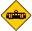 Warning sign - Tram lane crossing
