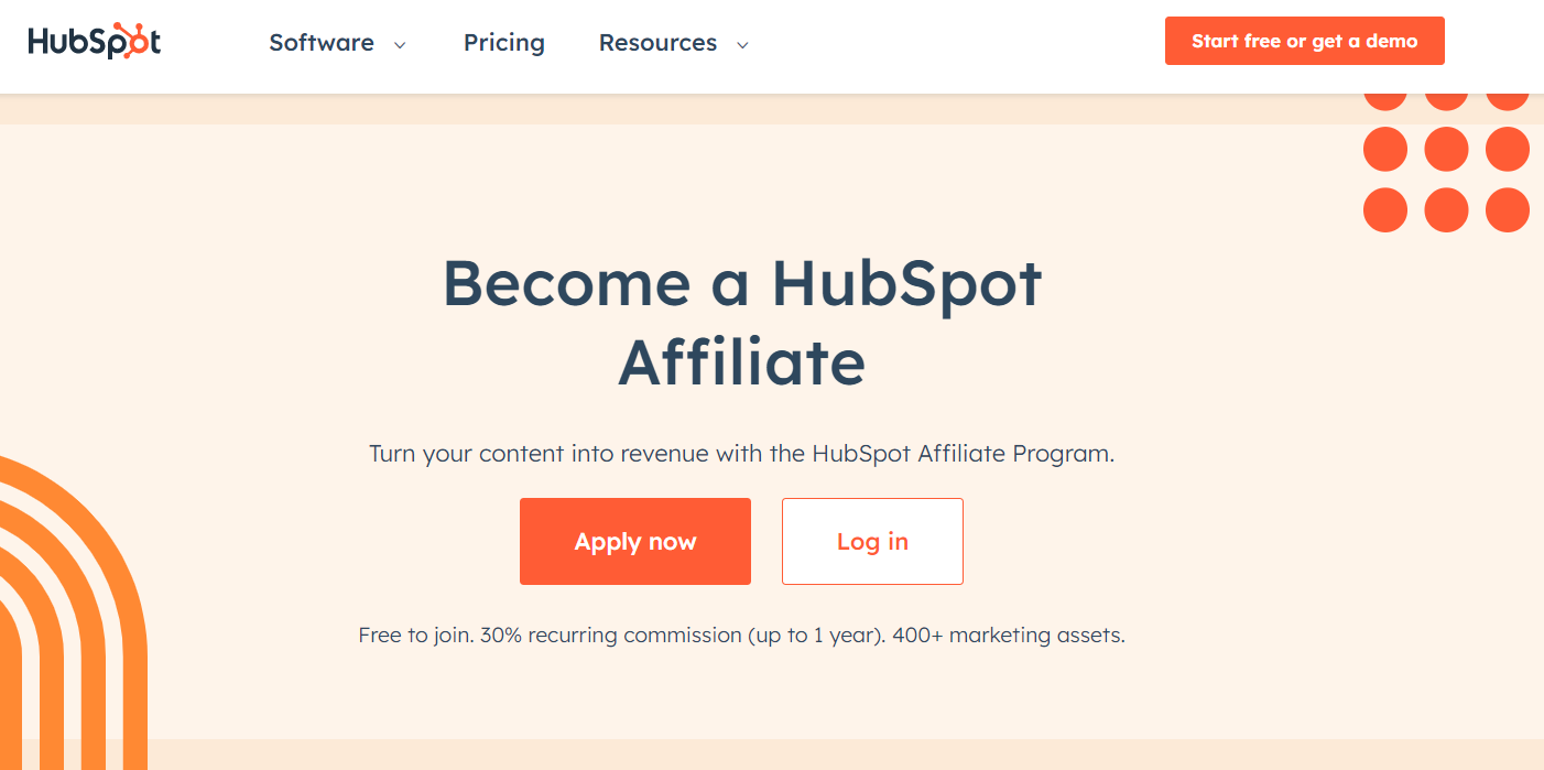 best affiliate programs: hubspot