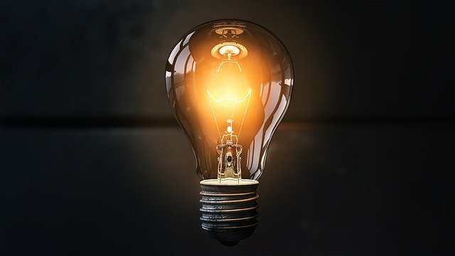 A light bulb illuminated.