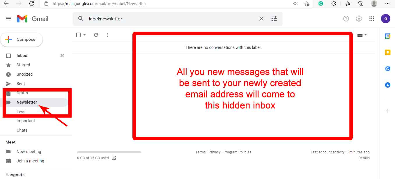 receive new email in gmail