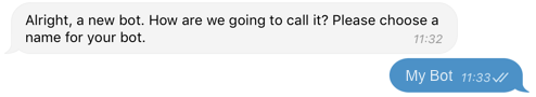 Alright, a New bot. How are we going to Call it? Please choose a name for your bot. Перевод. Alright, a New bot. How are we going to Call it? Please choose a name for your bot.. Alright, a New bot. How are we going to Call it? Please choose a name for your bot. Перевод на русский.