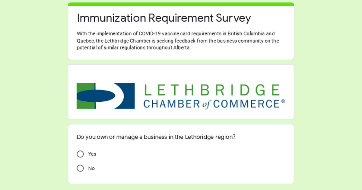 Immunization Requirement Survey