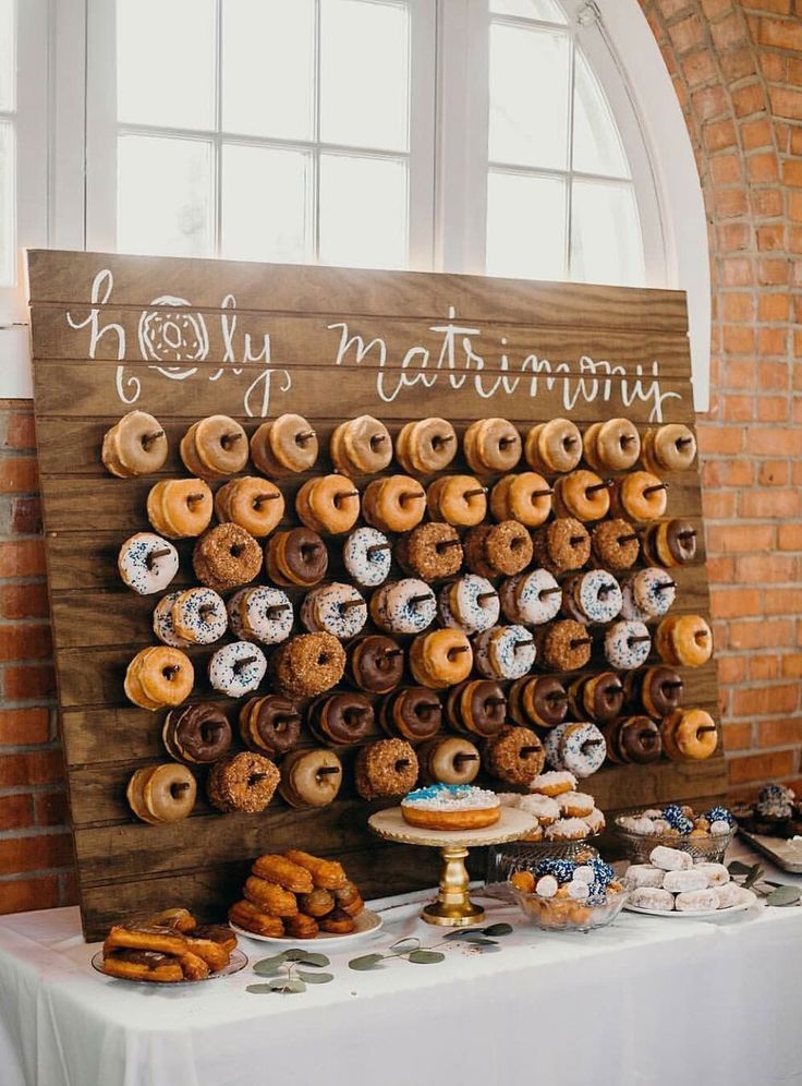 donut bar serving food at wedding reception