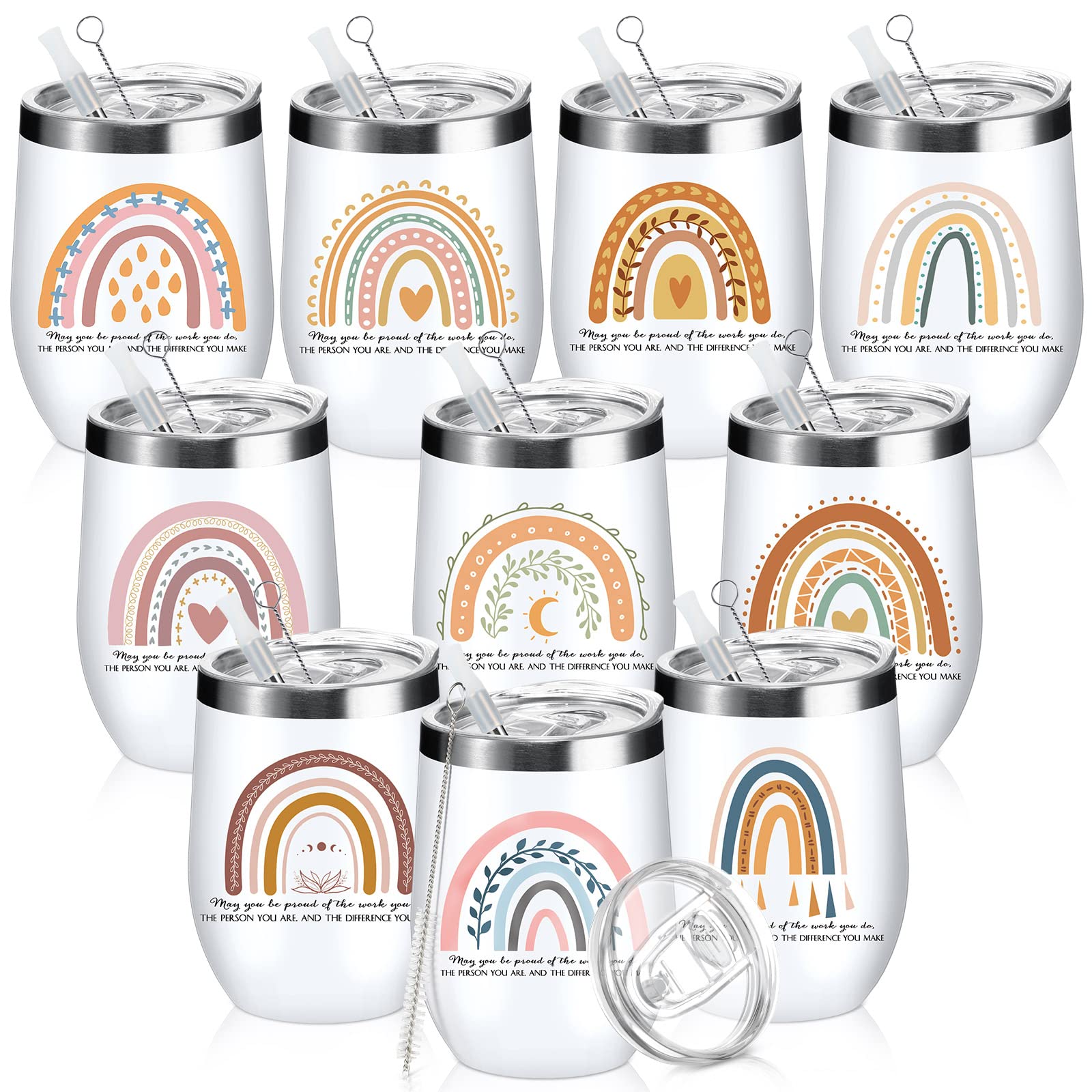 Sieral Inspirational Rainbow Tumbler Cup Set