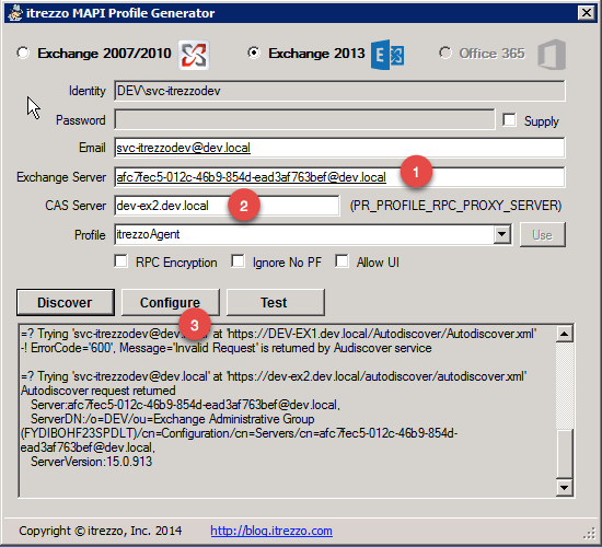 MAPI profile generator