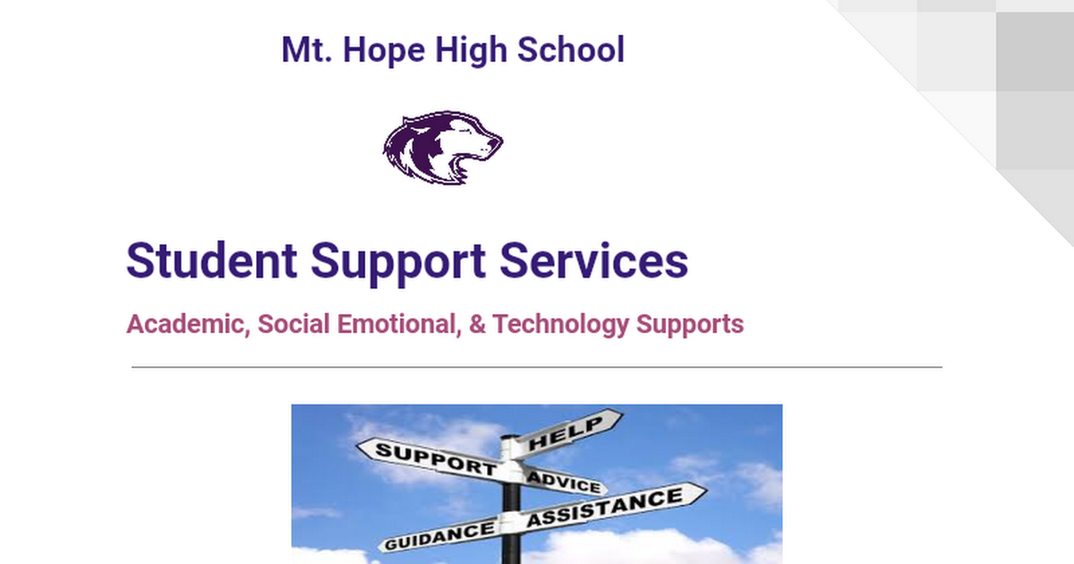 MHHS Student Support Services 2021-22
