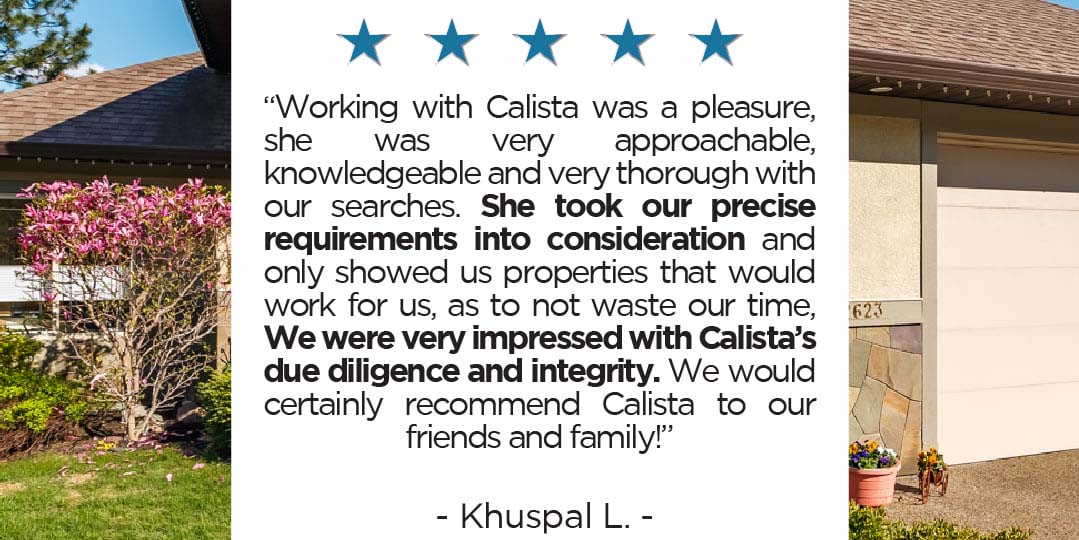 A glowing review for Calista at Vantage West Realty