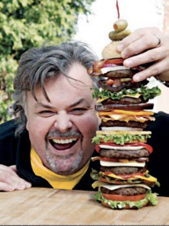 Chef Ted Reader giant burger stack