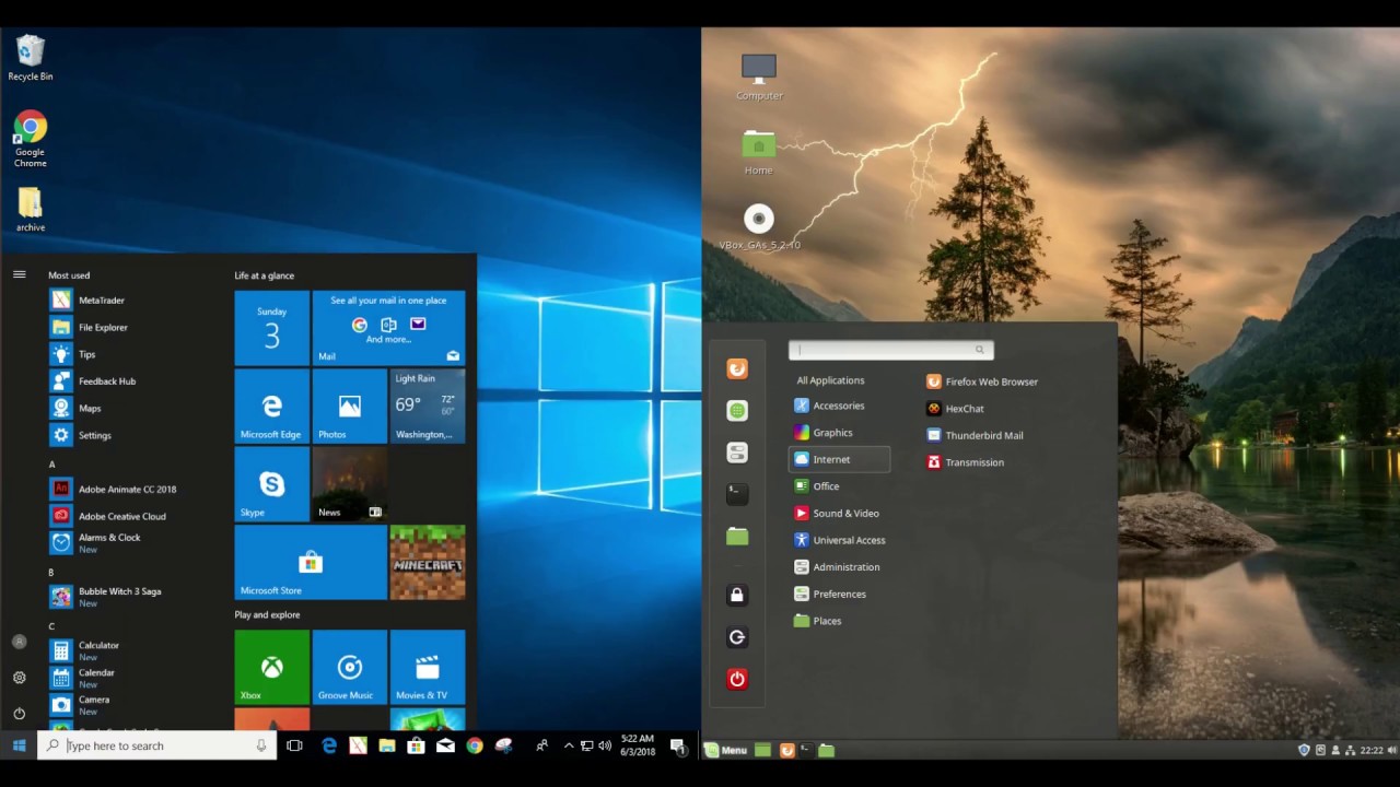 Windows and Linux side by side