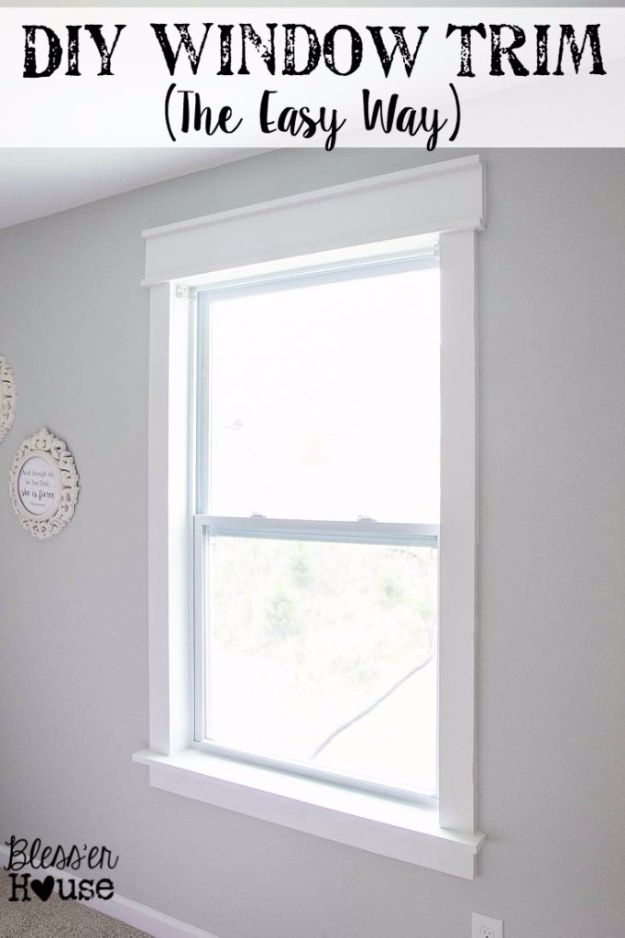 DIY Home Improvement On A Budget - Easy DIY Window Trim - Easy and Cheap Do It Yourself Tutorials for Updating and Renovating Your House - Home Decor Tips and Tricks, Remodeling and Decorating Hacks - DIY Projects and Crafts by DIY JOY #diy #homeimprovement #diyhome #diyideas #diy
