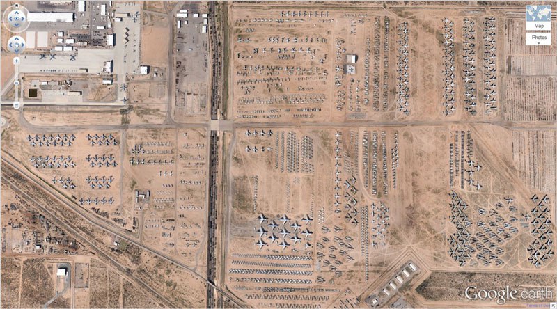 飛機boneyard圖森亞利桑那谷歌地球