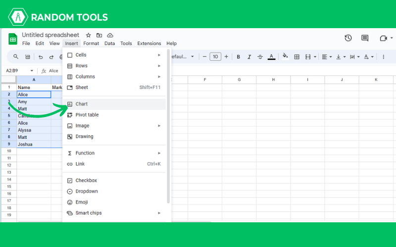 how to make a pie chart in Google Sheets