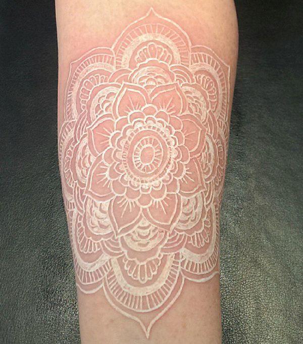 60+ Ideas for White Ink Tattoos | Cuded | White tattoo, Lace tattoo, White  mandala tattoo