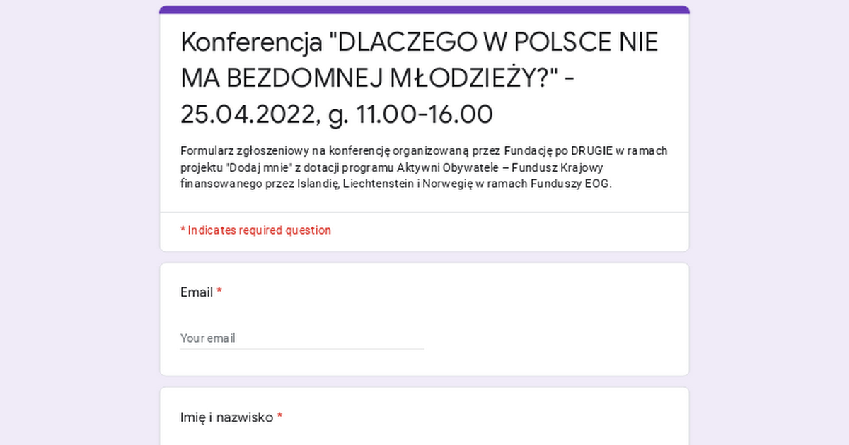 Konferencja Dlaczego W Polsce Nie Ma Bezdomnej M Odzie Y