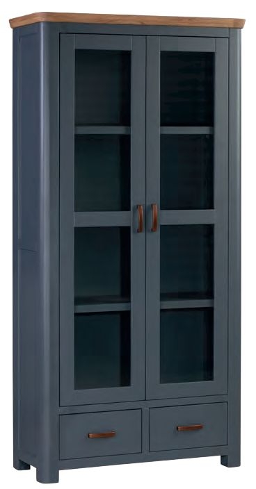 Treviso Midnight Blue and Oak Display Cabinet